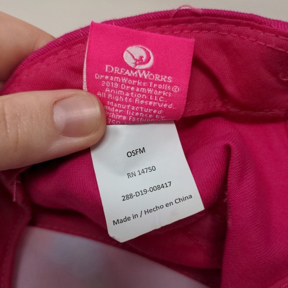 Dreamworks Trolls Girl's Strapback Hat Multicolor OSFM Poppy 2019 Pom Pom - Picture 8 of 8